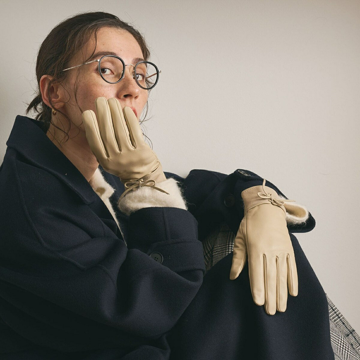 レザー×スエード コンビ リボン グローブ／ビューティー＆ユース ユナイテッドアローズ（BEAUTY＆YOUTH）