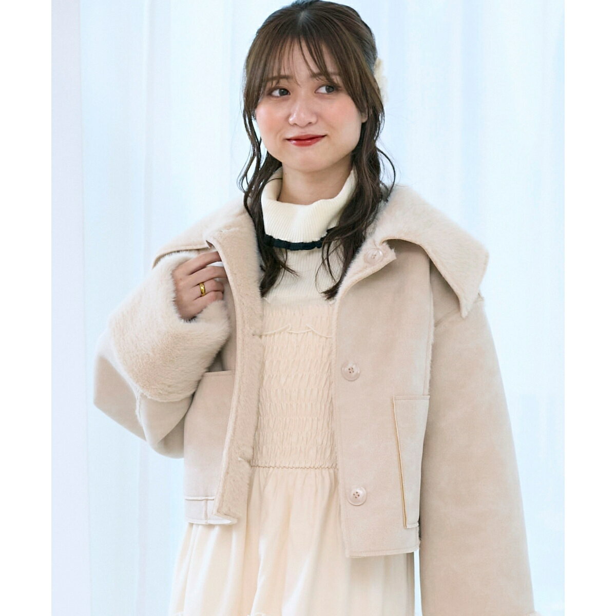 リバーシブルビッグカラーブルゾン／マジェスティックレゴン（MAJESTIC LEGON）