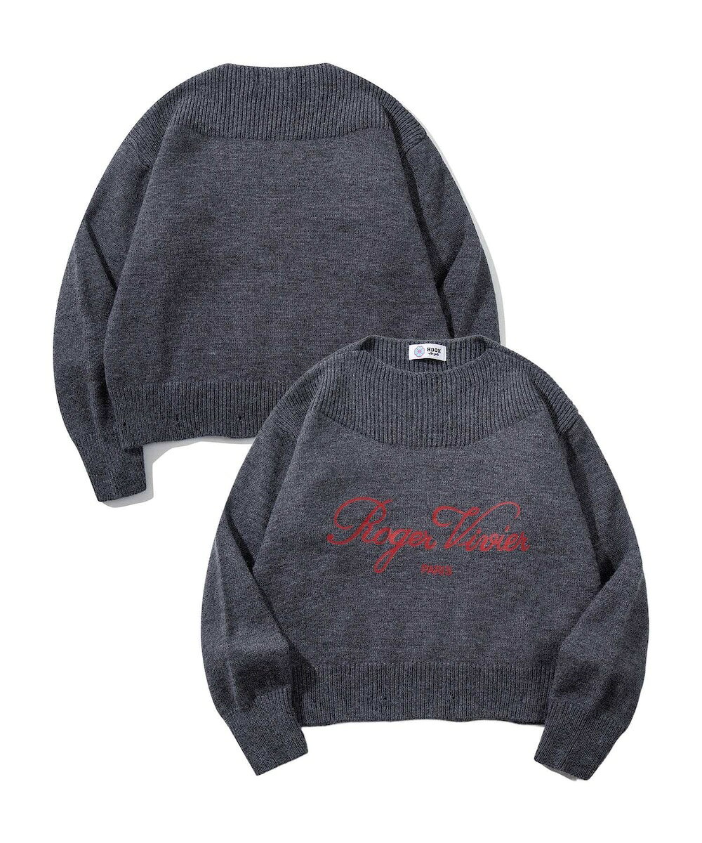 HOOK for girls 英字刺繍 2WAYニットトップス／フック（HOOK）