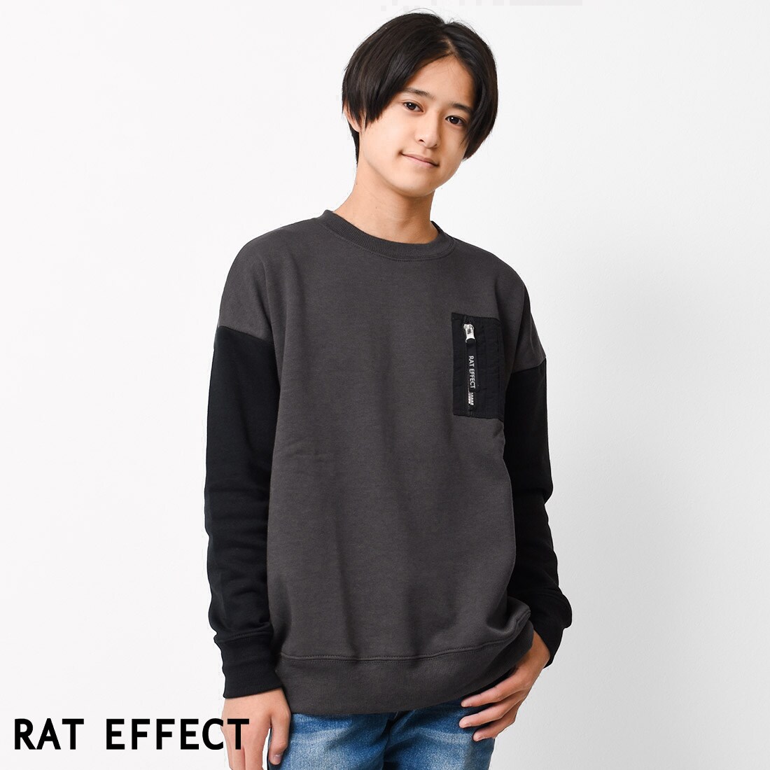 裏起毛MA-1ビッグトレーナー／ラットエフェクト（RAT EFFECT）