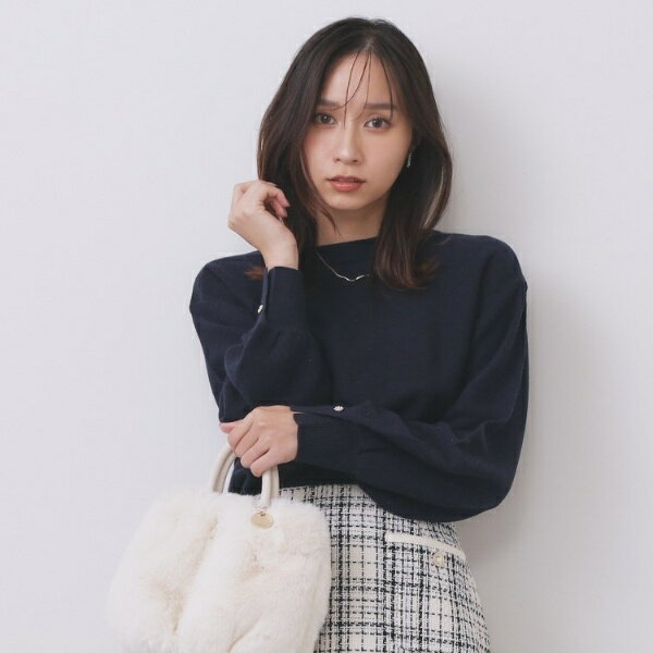 ラメガーター編みボートネックニット【洗濯機OK】《8colXS～LL》／インデックス（index）