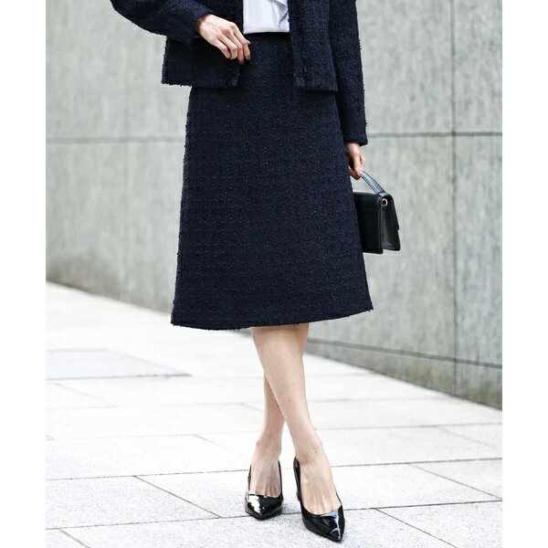 ファンシーツイードスカート/セットアップ対応/洗える／MK ミッシェルクラン（MK MICHEL KLEIN ）