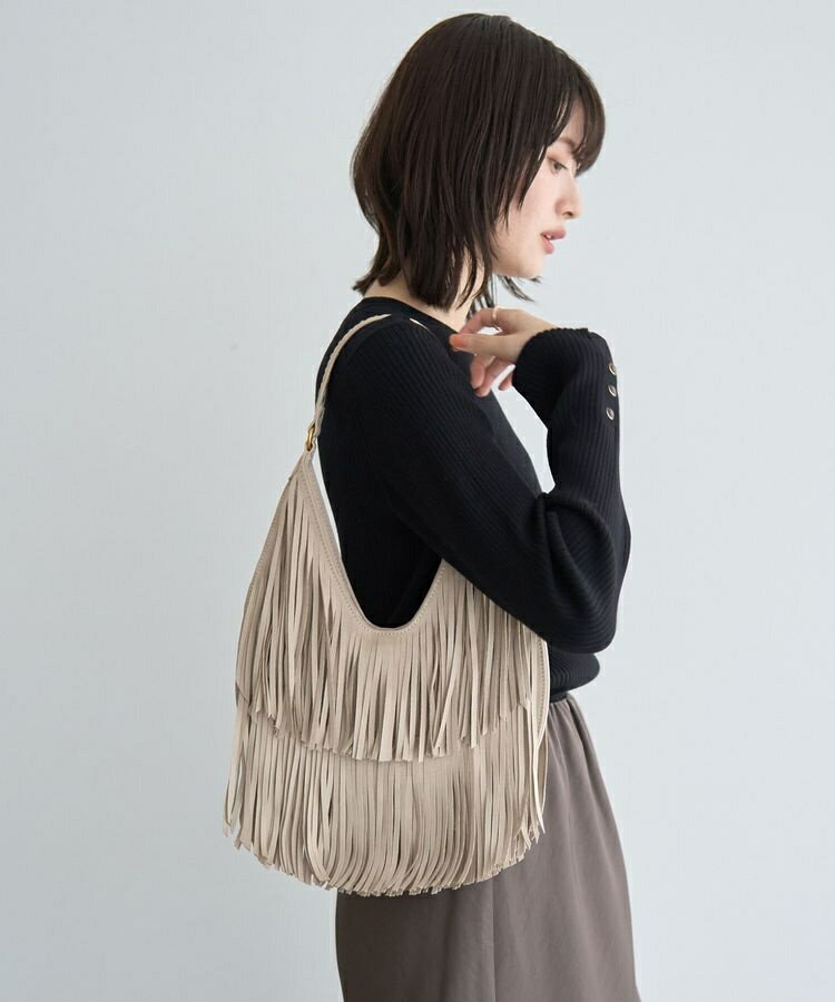 【cache cache】スエードフリンジセミショルダー／イェッカ ヴェッカ（YECCA VECCA）