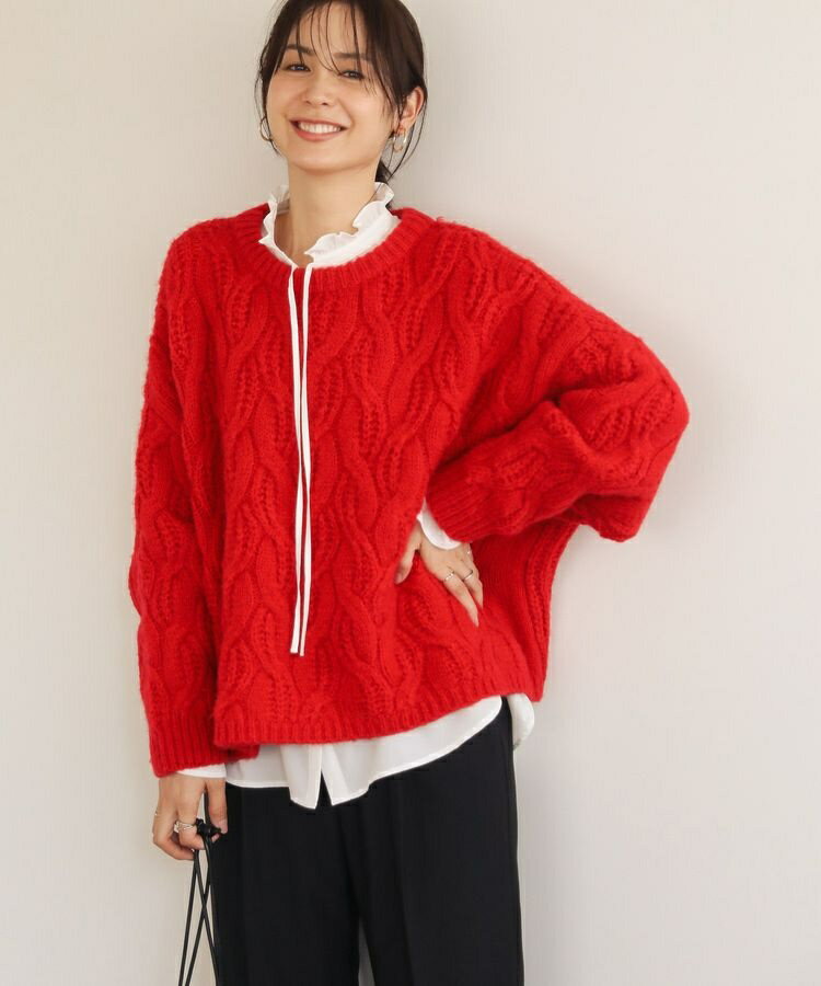 ふわふわケーブルニットプルオーバー／グリーンパークス（Green Parks）