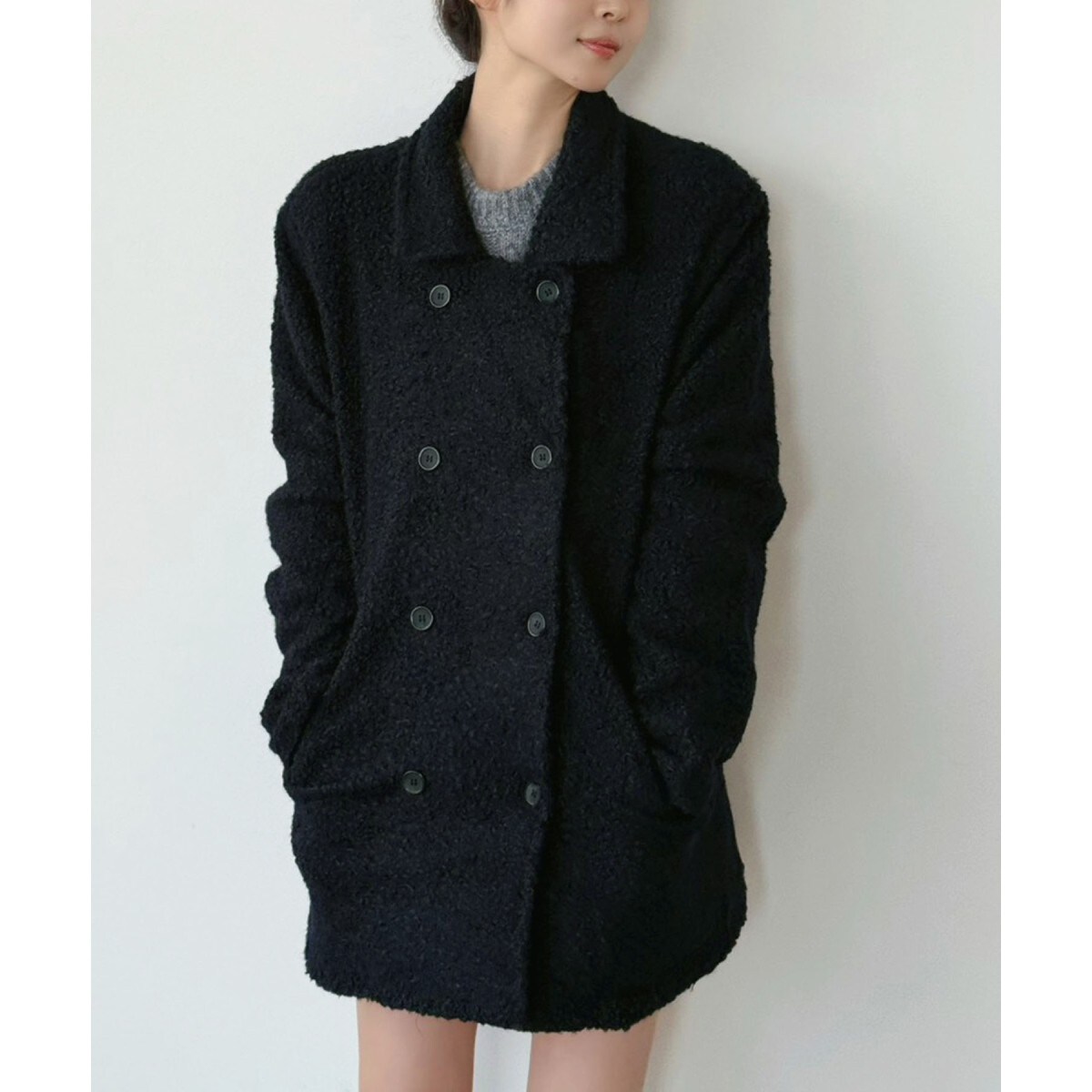 カーリーボアミディコート／ジュエローブ（Jewelobe）