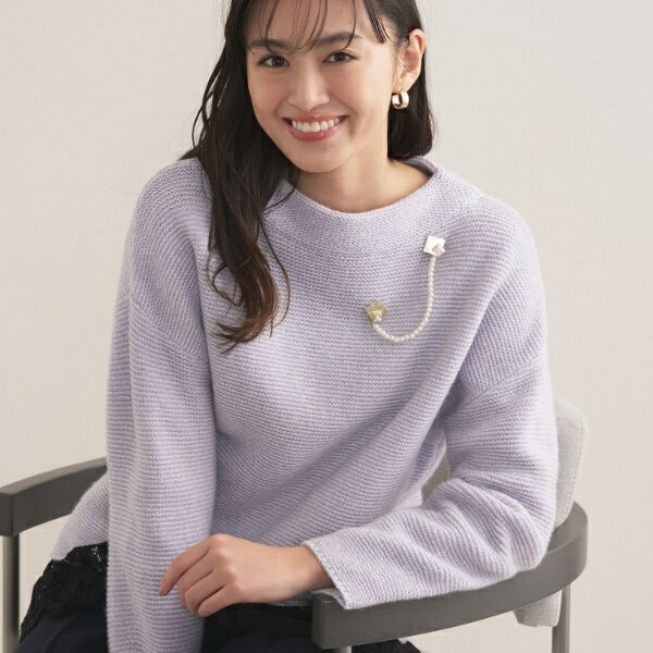 【洗える／大人ラメ】カラーMIXボトルネックニット／インディヴィ（INDIVI）