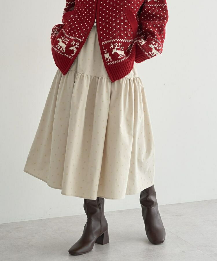 ウエストシャーリングティアードスカート／アースミュージック＆エコロジー（earth music＆ecology）