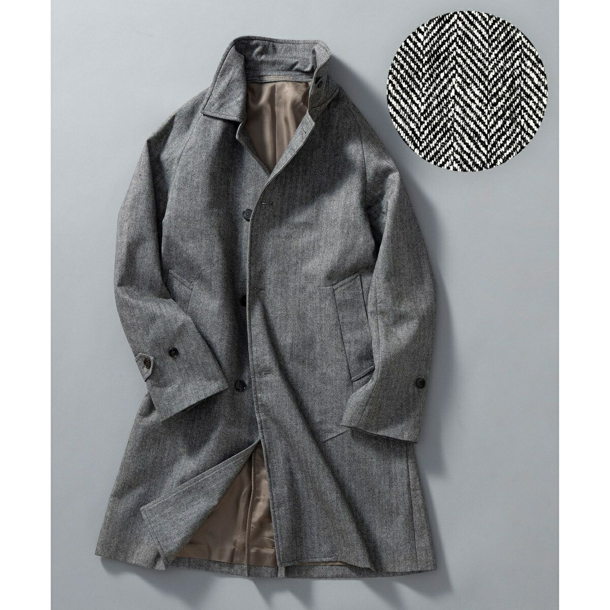 【薄中綿仕様】スーパーライトウエイトカシミヤブレンド ステンカラーコート／五大陸（gotairiku）