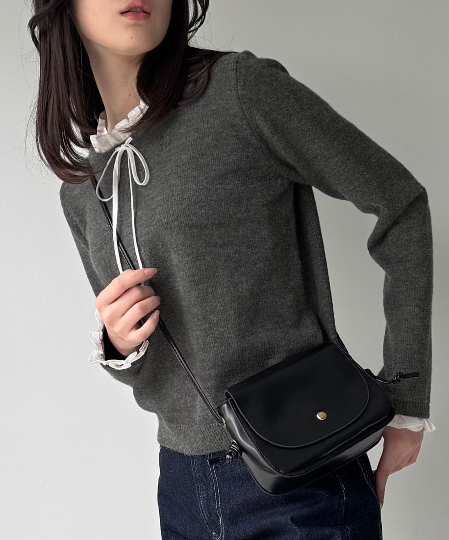 フリルレイヤードニットプルオーバー ／ジュノア（JUNOAH）