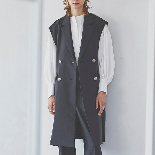 【雑誌掲載】ダブルボタンロングジレ／エウクレイド（EUCLAID）