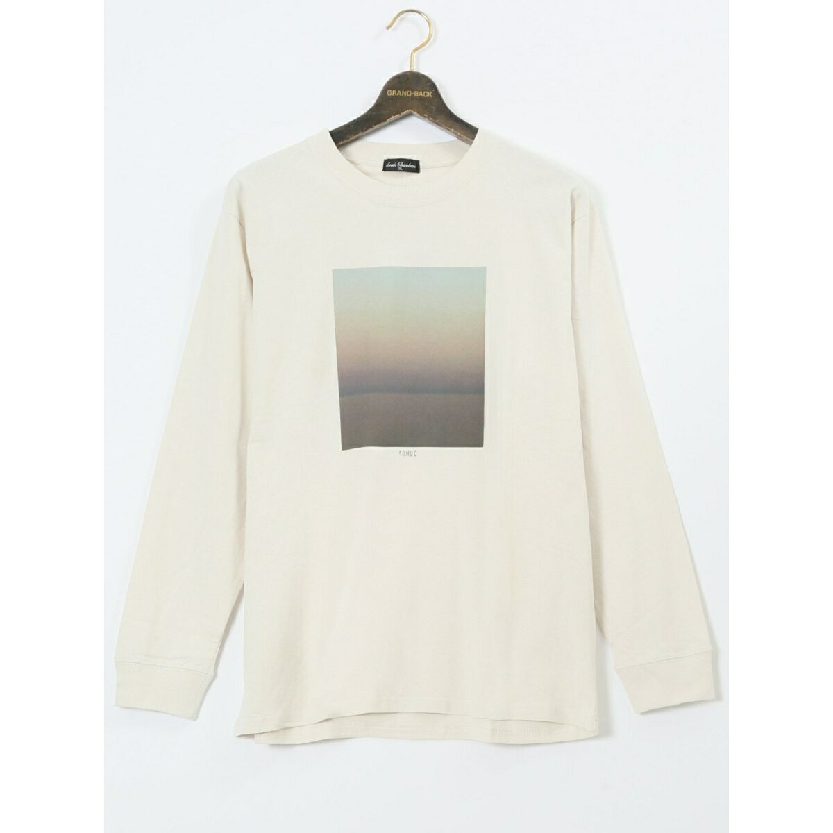 【大きいサイズ】ルイシャブロン/LOUIS CHAVLON 綿天竺 ボックスプリント クルーネック長／グランバック（GRAND-BACK）