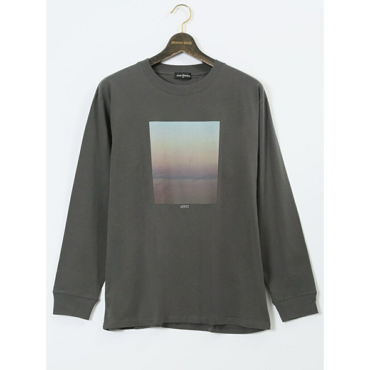 【大きいサイズ】ルイシャブロン/LOUIS CHAVLON 綿天竺 ボックスプリント クルーネック長／グランバック（GRAND-BACK）