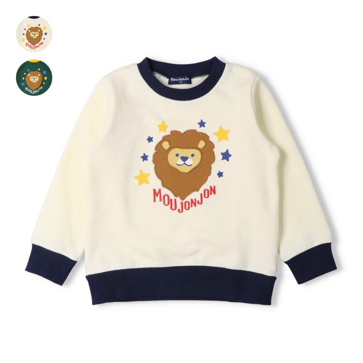 ライオンアップリケ裏毛トレーナー／ムージョンジョン（moujonjon）
