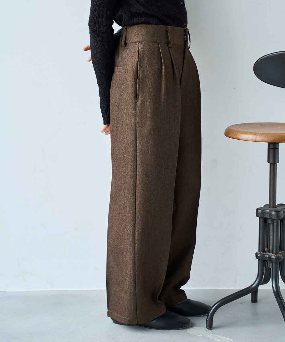 【mil (ミル)】ハイウエスト スラックス パンツ／ミル（mil）