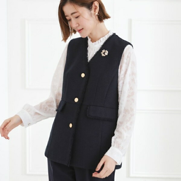 【手洗いOK】ツイードペプラムジレ／グローブ（grove）