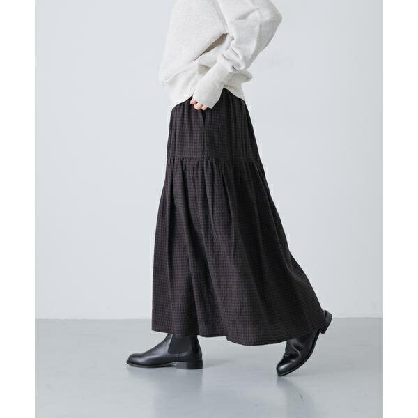 ギンガムティアードスカート／かぐれ（kagure）