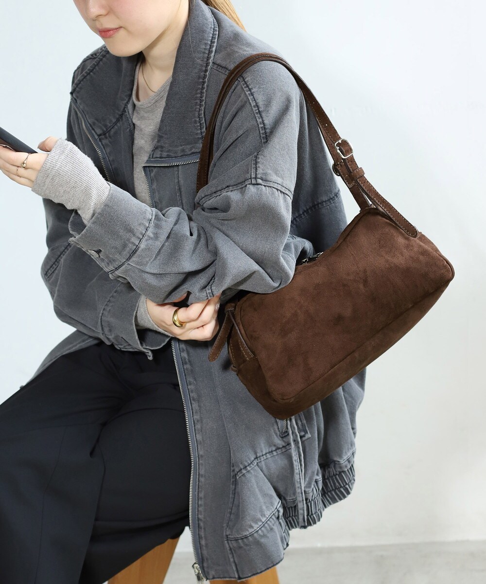 スエード調ボストンバッグ／アネモネ（ANEMONE）