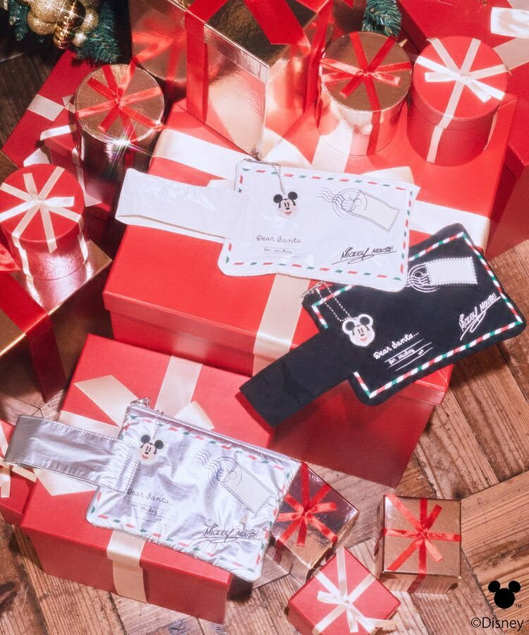 【予約】Disney／ミッキーチャーム付きレターモチーフポーチ／アースミュージック＆エコロジー（earth music＆ecology）のサムネイル