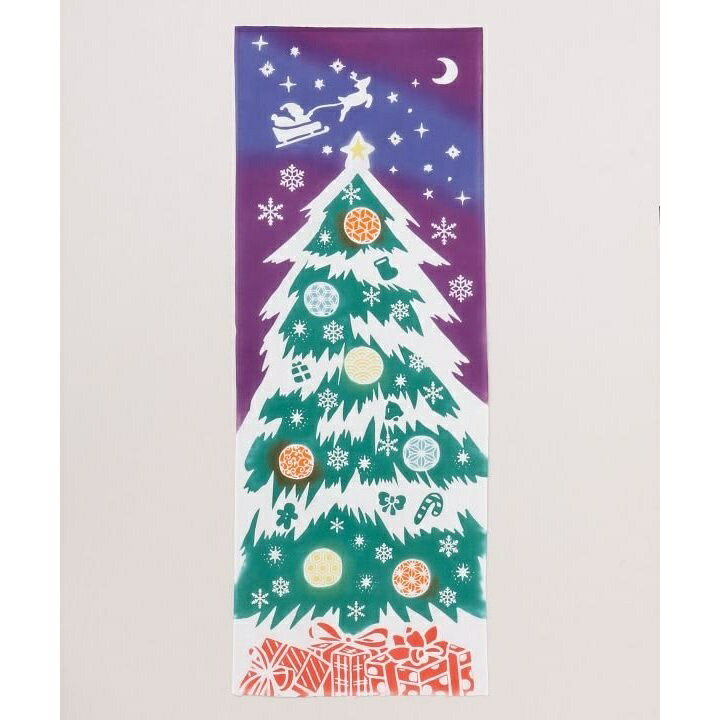 [型番：7JRP5337-2025]きらめくツリーや贈り物を描いた、心華やぐクリスマス手拭。夜空を思わせる色合いが季節のしつらえを彩り、和の趣と異国情緒を楽しめます。壁に掛けてインテリアとして飾るのもおすすめです。■カラー：マルチ縦 92cm 横 34cm※(　)で表記されている数字はヌードサイズです。ヌードサイズとは衣服を身につけない身体のサイズです。お客様ご自身の身体サイズと比較してお選びください。 ■素材： 綿100% ■お手入： &nbsp;&nbsp;>>商品のお取り扱い方法 ■原産国： 日本【カヤ】クリスマス手拭／カヤ（kaya）マルチ画面上と実物では、多少色具合が異なって見える場合がございます。
