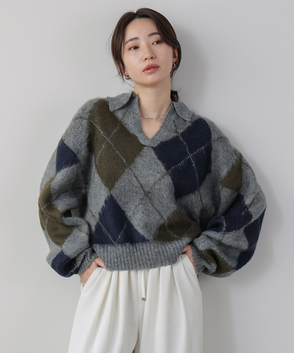 アーガイル襟付ニット／ブージュルード（Bou Jeloud）