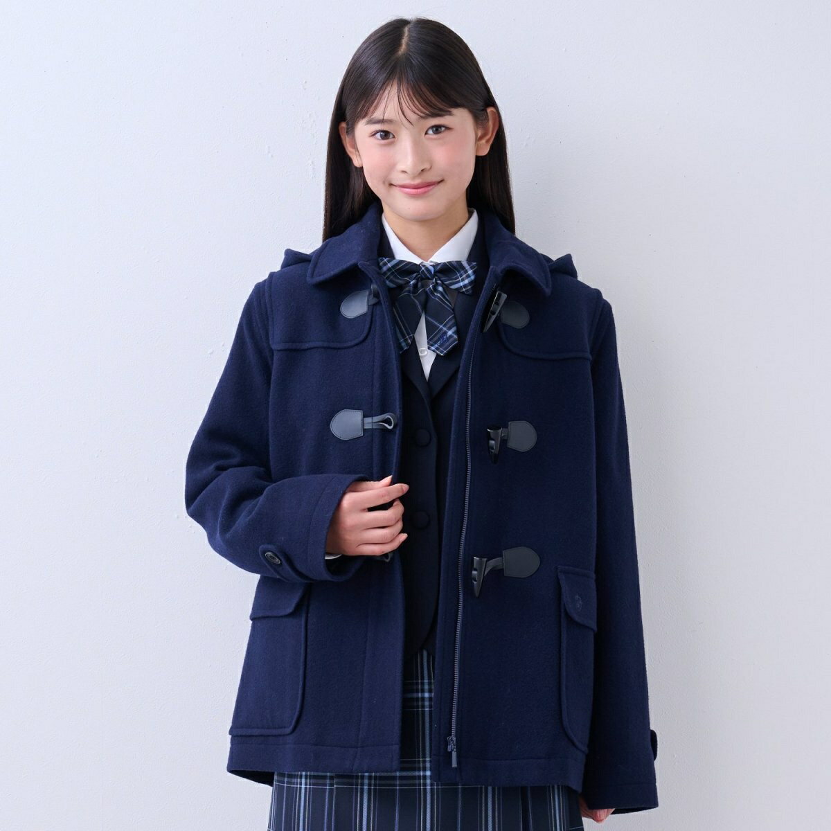 【卒服】【軽量キルティング裏地】ミドルダッフルコート/ポンポネットジュニア(pom ponette junior)