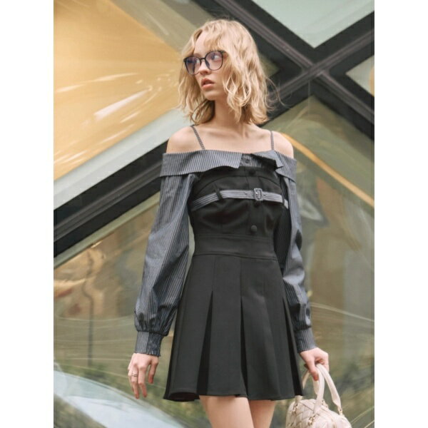 オフショルシャツレイヤードライクワンピース／リップサービス（LIPSERVICE）