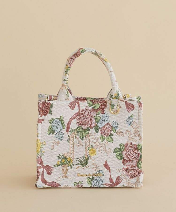 フラワーガーデン柄ゴブラン2Wayスクエアトート／メゾン ド フルール（Maison de FLEUR）