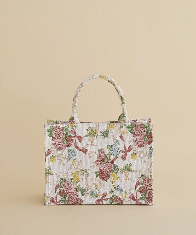 フラワーガーデン柄ゴブランスクエアトートバッグ／メゾン ド フルール（Maison de FLEUR）