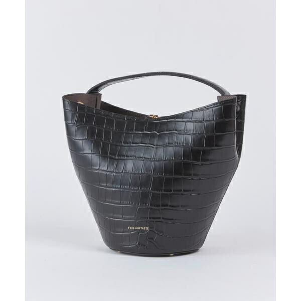 LILY CROC embossed leather 2way ハンドバッ�