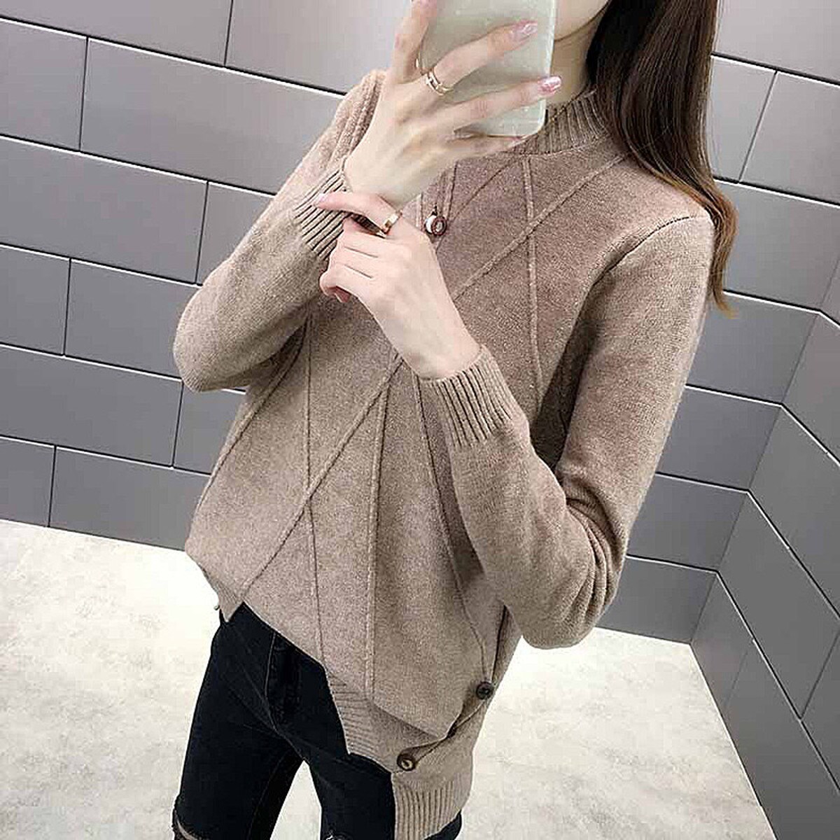 プチハイネック チュニック丈 ニット／ニナエリナ（NinaetLina）