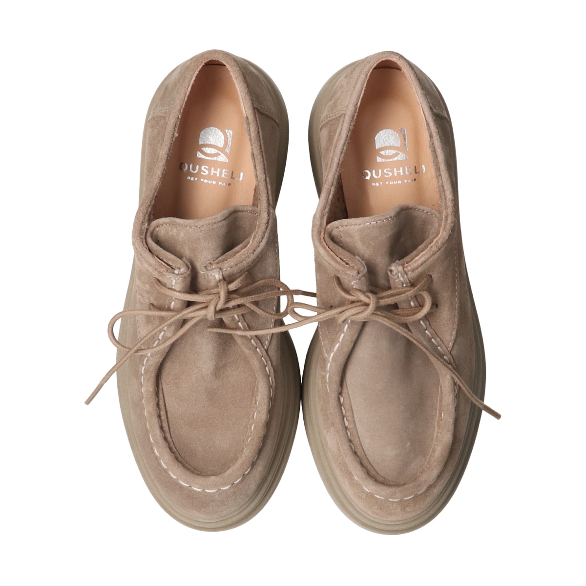 QUSHELI◆4.5cmヒール◆ワントーンチロリアンシューズ／クシェリ（QUSHELI）