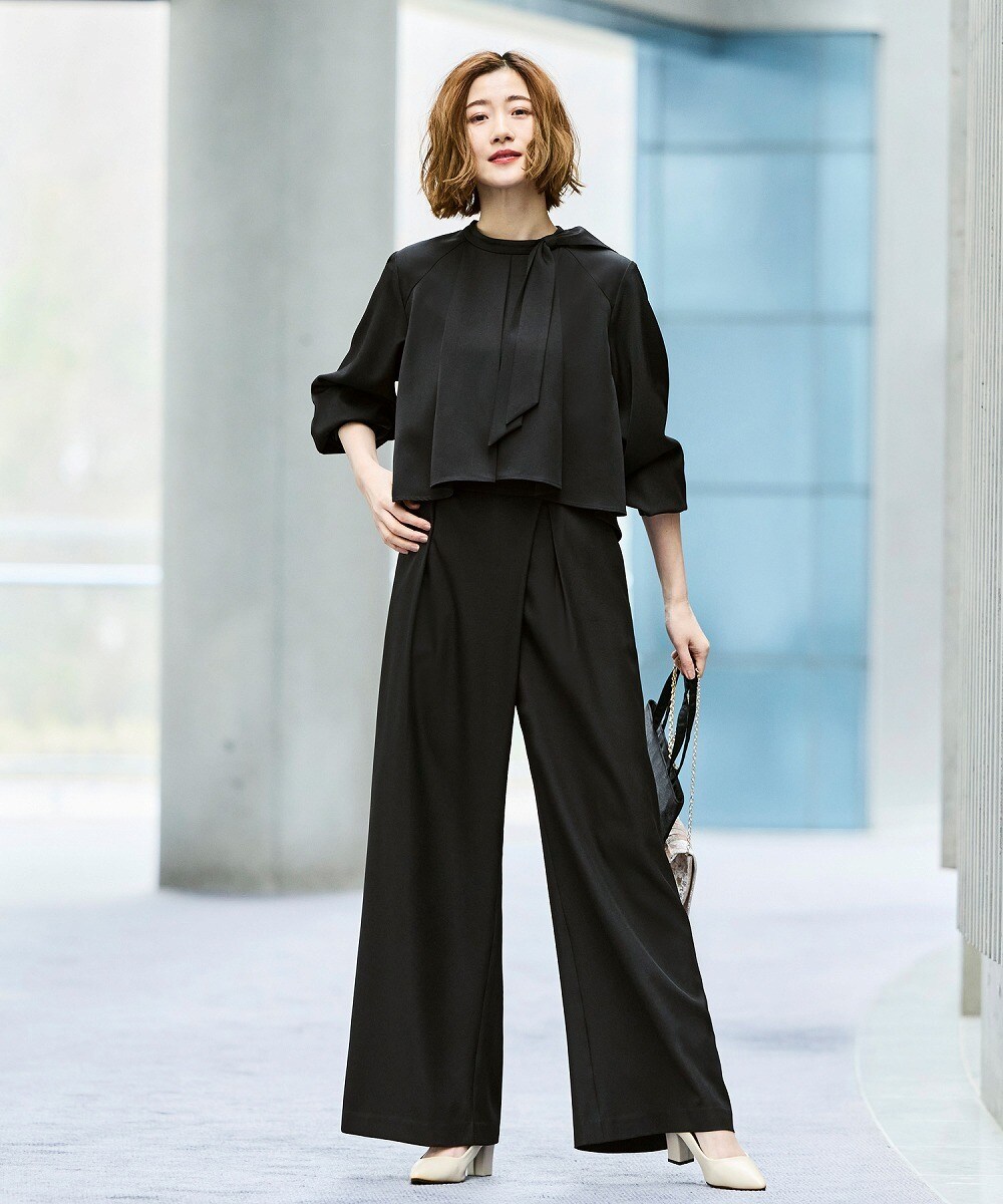 ケープリボンラップワイドパンツセットアップ／ルイルエブティック（RUIRUE BOUTIQUE）