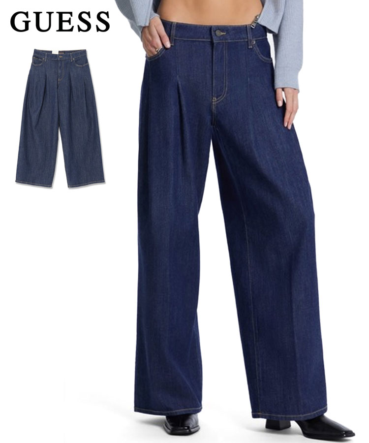 GUESS JEANS G12 Pleated Extra Wide Leg / ダークインディゴブ／ゲス（GUESS）
