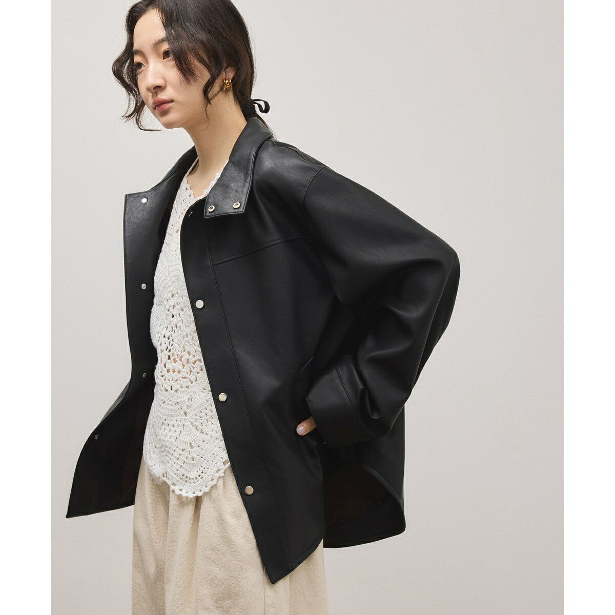 Adam et Rope アダムエロペ 24SS ブラック サイドラインブルゾン F 