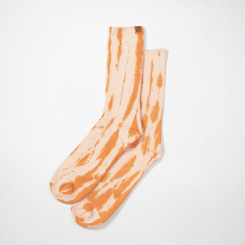 むら染めリブクルー / タイダイ柄ソックス / 靴下／ユニバーサルオーバーオール（UNIVERSALOVERALL）