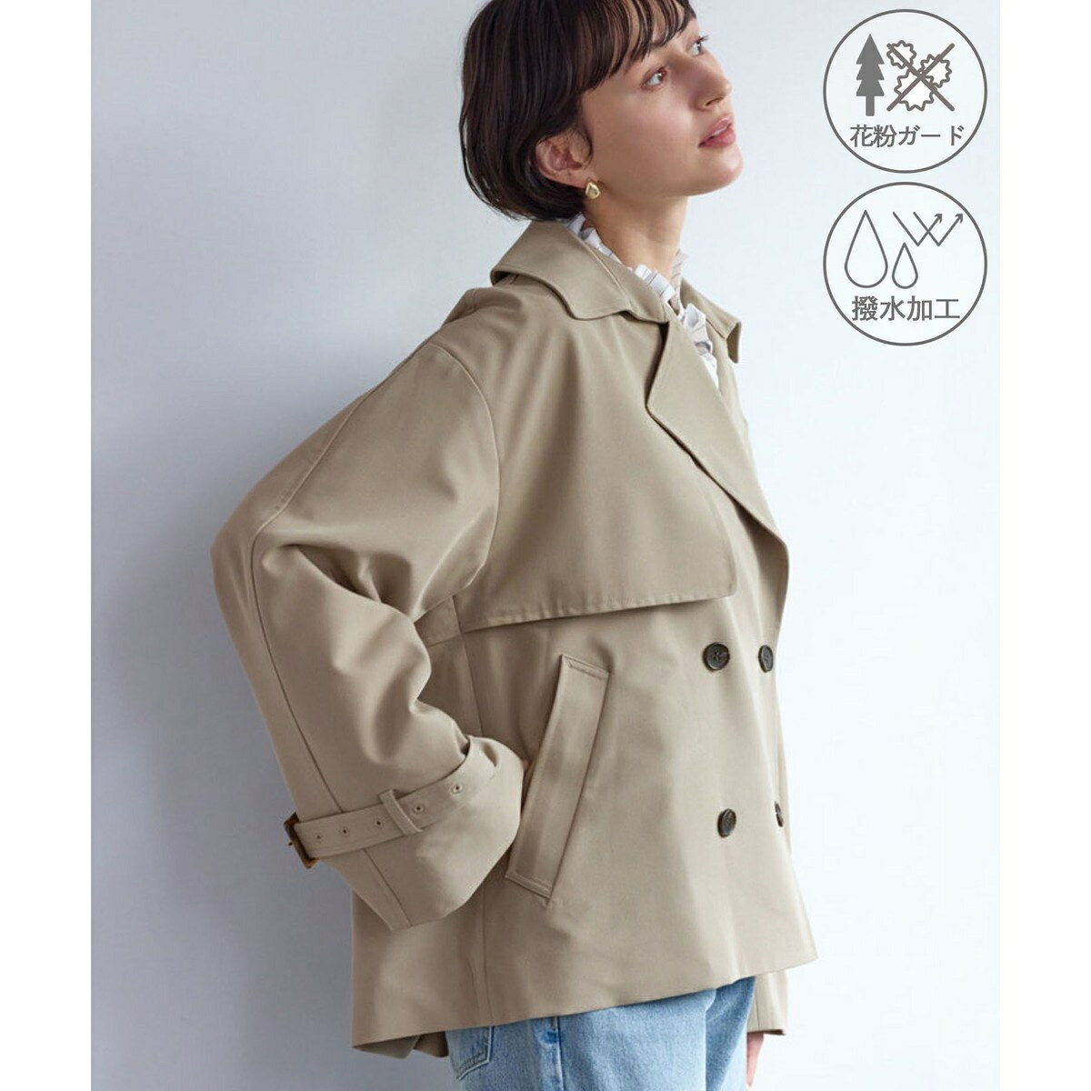 ショート丈トレンチコート/撥水・花粉ガード／ロペピクニック（ROPE' PICNIC） 0101marui-13113659 丸井(マルイ)楽天市場店 サンプル画像3