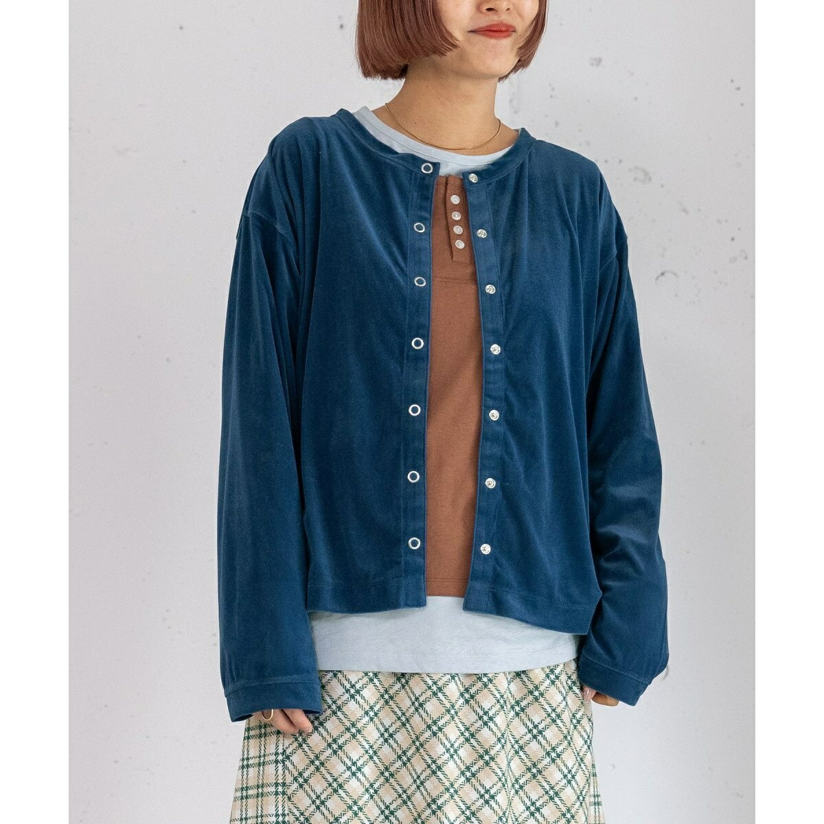 シアーベロアカーディガン／プードゥドゥ（POU DOU DOU）