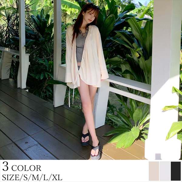 【SEA DRESS】カシュクールギャザーオーバーサイズシャツ/ラッシュガード／ティティベイト（titivate）