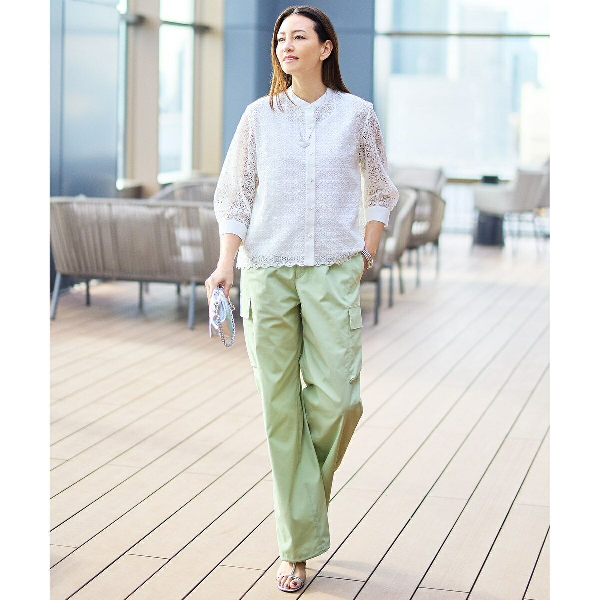 【17号サイズまで展開・SHIHOさん着用】ハイカウントカーゴ パンツ／自由区（JIYU-KU） 0101marui-13164479 丸井(マルイ)楽天市場店 サンプル画像3