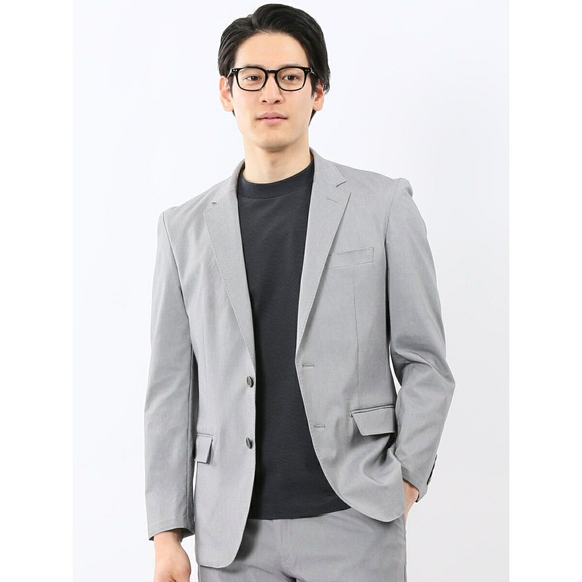 其它 - 【ストレッチ ウォッシャブル】タカキュー 2釦 ジャケット ライトグレー(セットアップ可能)／タカキュー（TAKA-Q）