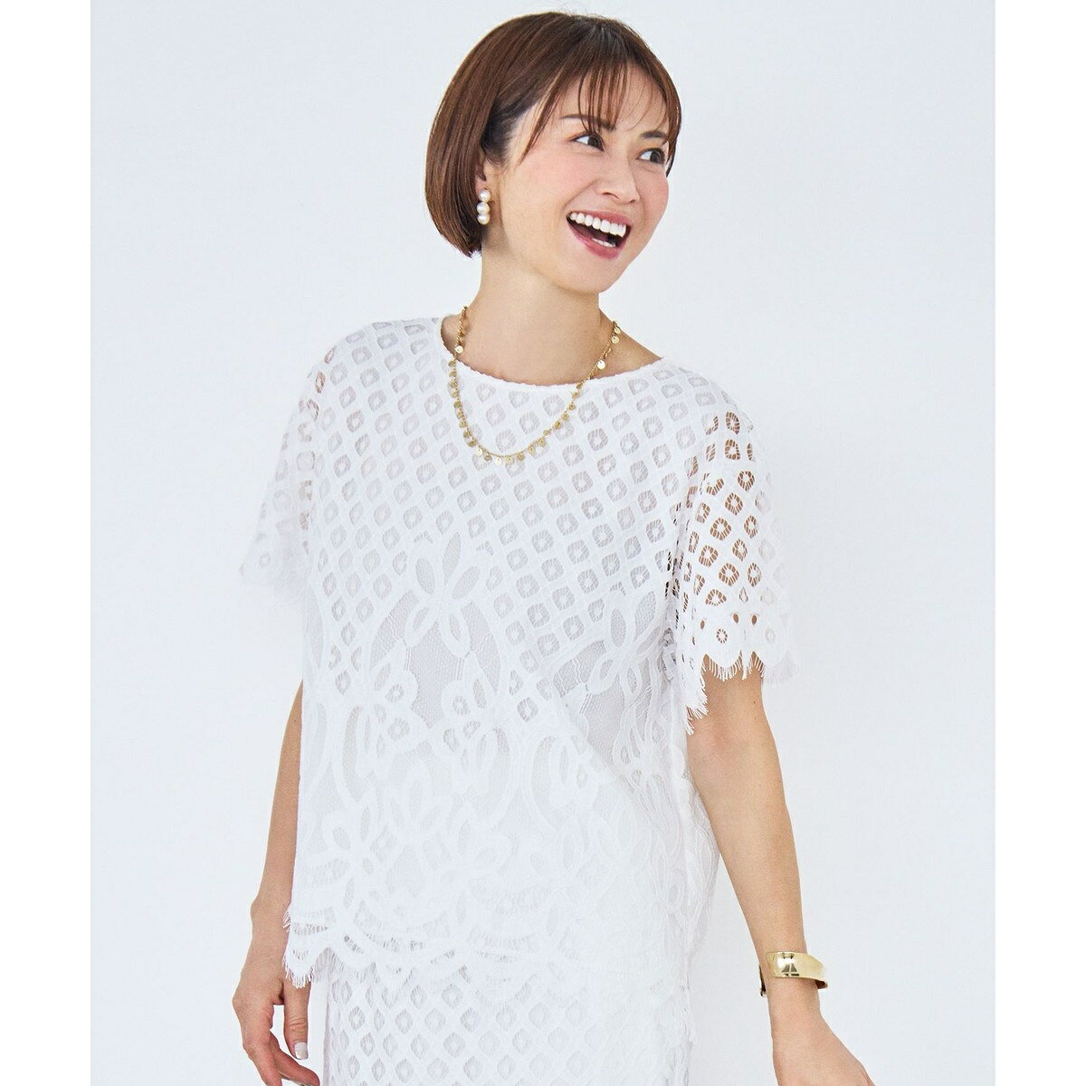 【セットアップ対応】パネルレース ブラウス／自由区（JIYU-KU） 0101marui-13166795 丸井(マルイ)楽天市場店 パッケージ画像