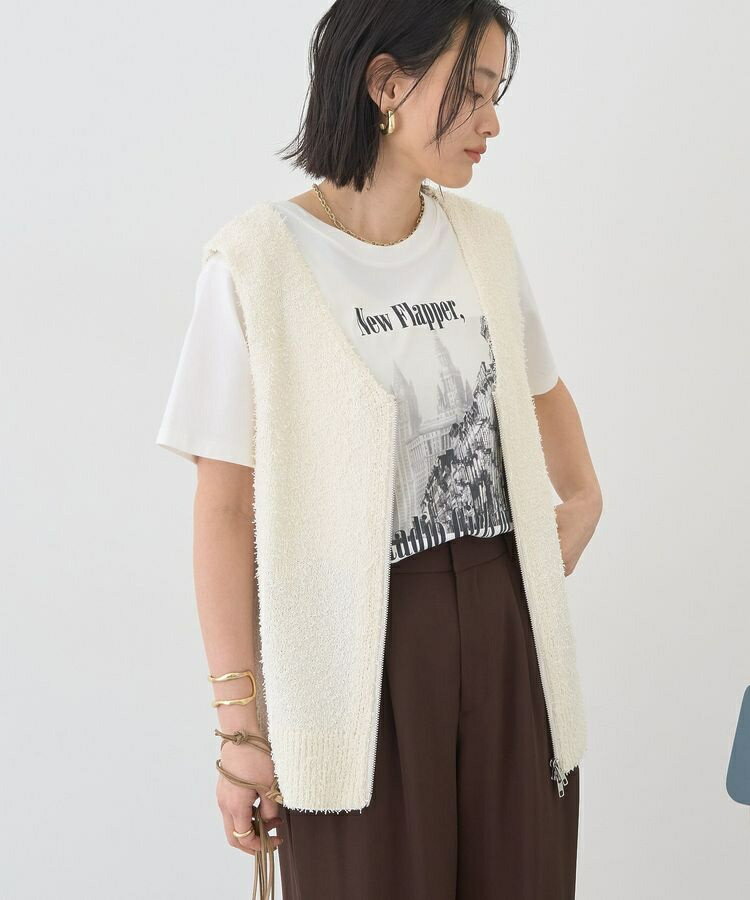 ダブルZIPシャギーニットベスト／アメリカンホリック（AMERICAN HOLIC）