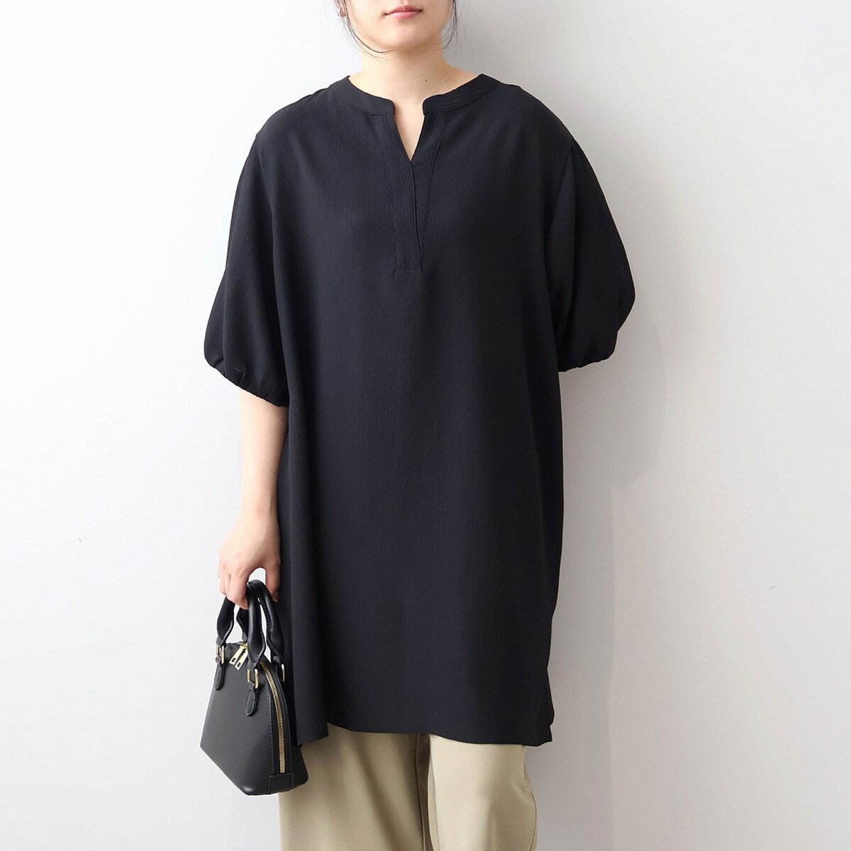 丸井(マルイ)楽天市場店の【大きいサイズ】【WEB/一部店舗限定】バルーンスリーブチュニック／エムビー ミントブリーズ　（MB mint breeze）｜アングル3