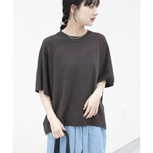『洗濯可』ニットTシャツ／アイテムズ アーバンリサーチ（ITEMS URBAN RESEARCH）
