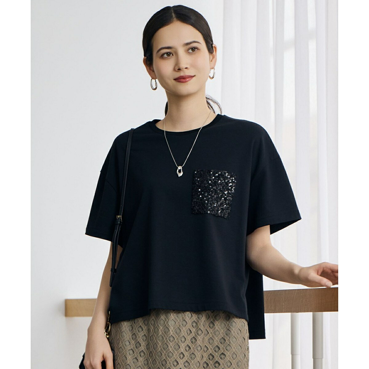 【色違いで揃える方多数・着回し力抜群】スパングルポケットTシャツ／自由区（JIYU-KU） 0101marui-13187671 丸井(マルイ)楽天市場店 サンプル画像3
