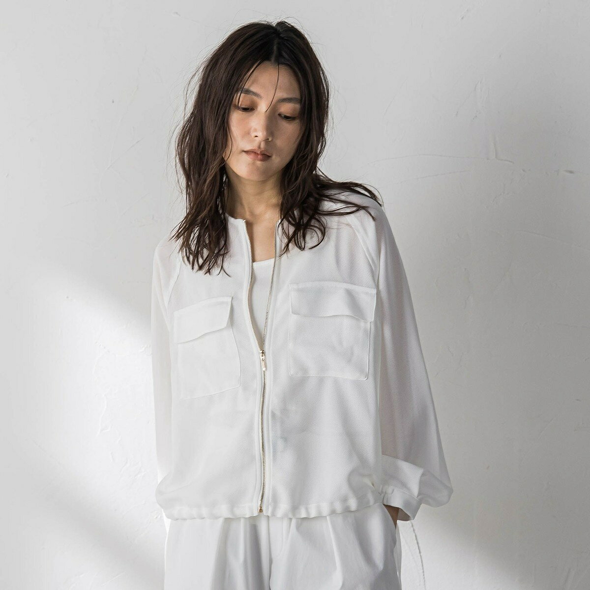 25SS メイソングレイ リネン 麻 100% シアー ノーカラー ブルゾン 白 楽天市場】ノーカラー ジャケット（ブランドメイソングレイ