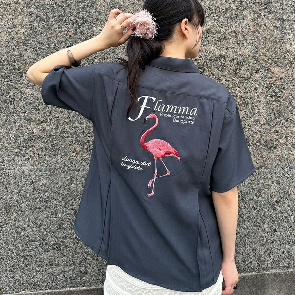 Temmyu ボウリングシャツ ブラック レッド 刺繍 83cg024-50083-03b.jpg