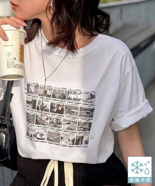 【接触冷感機能付き】フィルムネガフォトプリント×ラクガキ刺繍Tシャツ（半袖）／クラシカルエルフ（Classical Elf）