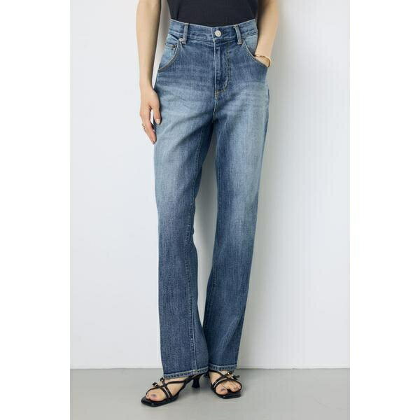 【WEB限定】AZUL DENIM センタープレスストレートデニム ショート丈／アズールバイマウジー（AZUL BY MOUSSY）