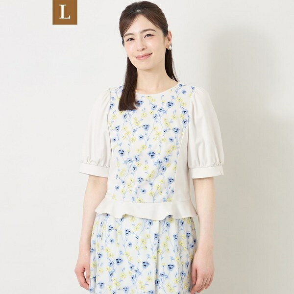 【L】カモミール刺しゅうドッキングカットソー／トゥービーシック（TO BE CHIC）